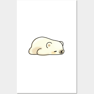 Lazy Little Polar Bear Posters and Art